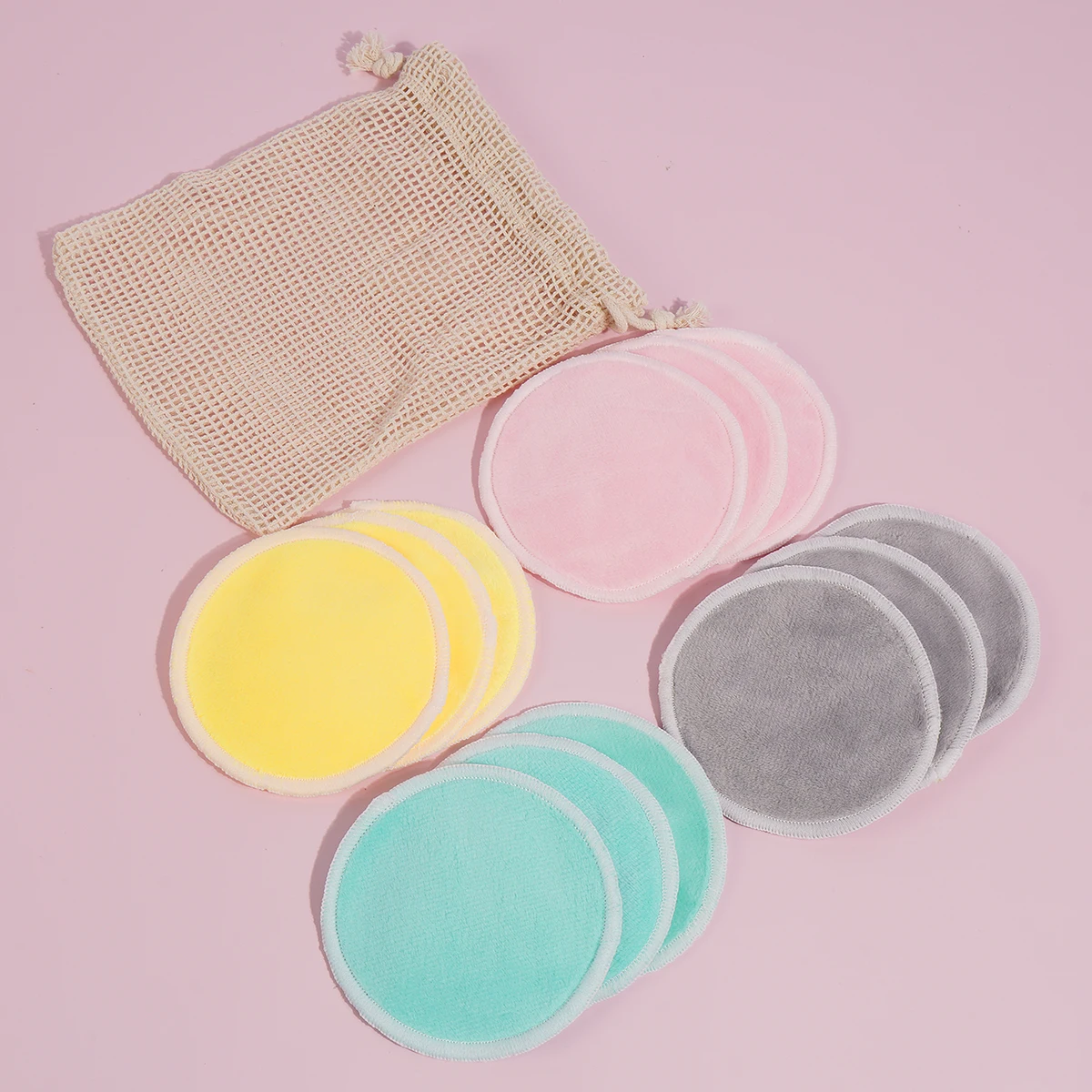 Maange 12 stücke Make-up Entferner Pads wieder verwendbare Baumwolle Bambus faser wasch bar Handtuch Gesichts pflege Hautpflege Runden Pad Reinigungs werkzeuge