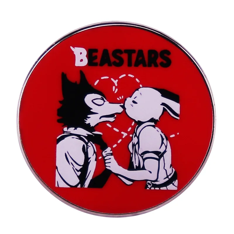 Beastars-insignia de broche Legoshi y Haru, alfiler esmaltado de Manga japonesa