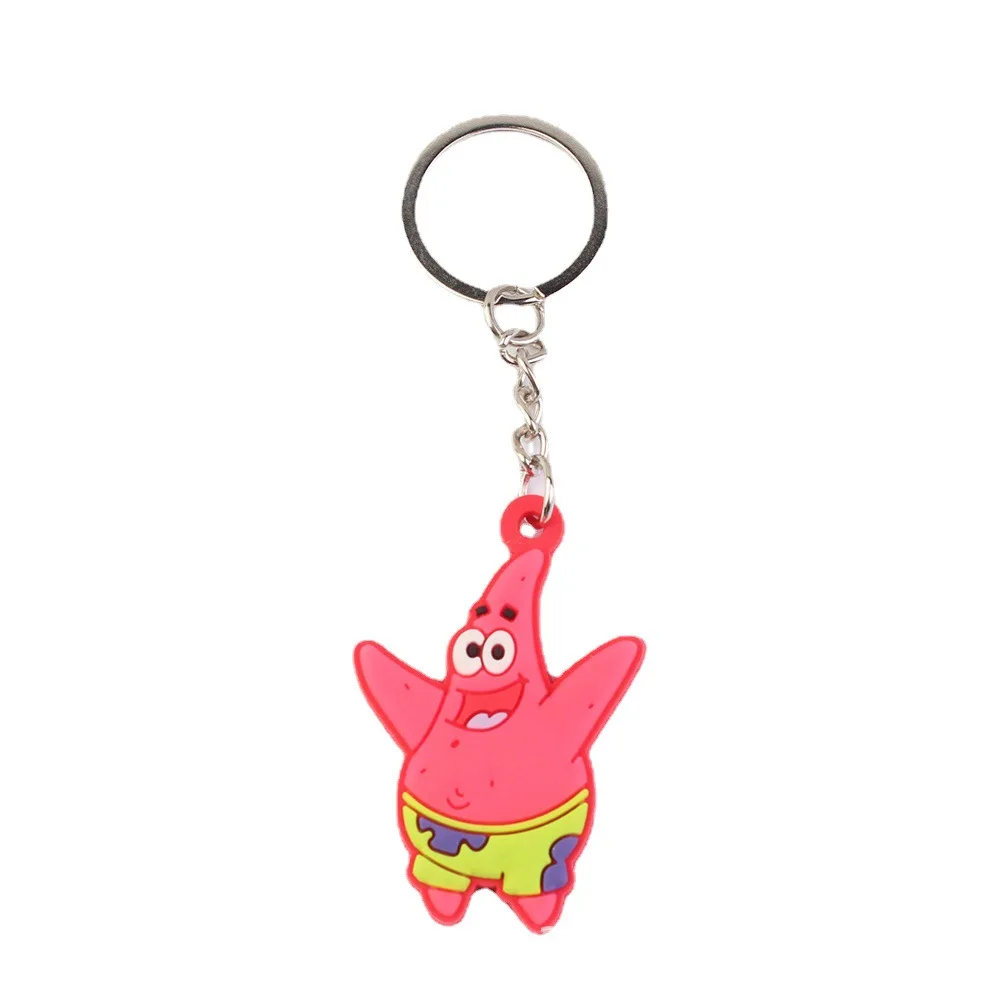 1 Stuk Pvc Spongebob Sleutelhanger Cartoon Figuur Patroon Sleutelhanger Trinket Kids Verjaardagscadeau