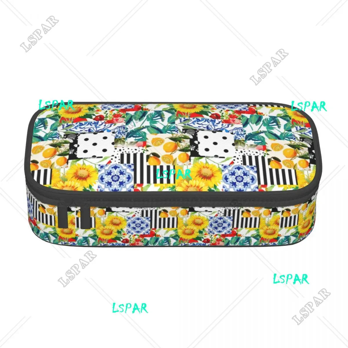 Custom Cute Summer Fruit Lemon Citrus Tiles Pencil Case for Boys Gilrs Large Capacity Pen Box Bag School Accessories