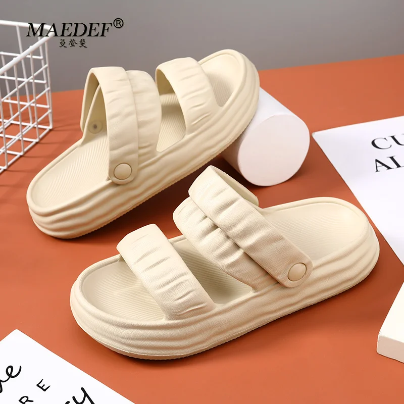 Summer Women's Slippers High Quality Outdoor Beach Sandals EVA Casual Flat Platform Comfortable Sandal Women Thick Soled Shoes
