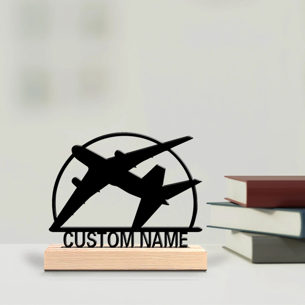 1pc Cartoon Personalized Custom Cosmic Wooden Base Decor for Space Enthusiasts Kids’ Rooms Sci-Fi Themed Offices Metal Statues