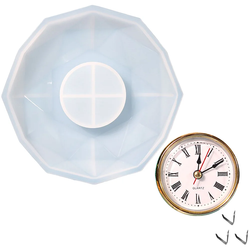 

Polygonal Clock Mold DIY Silicone Epoxy Resin Handicraft for Silica Gel Shape Non-stick