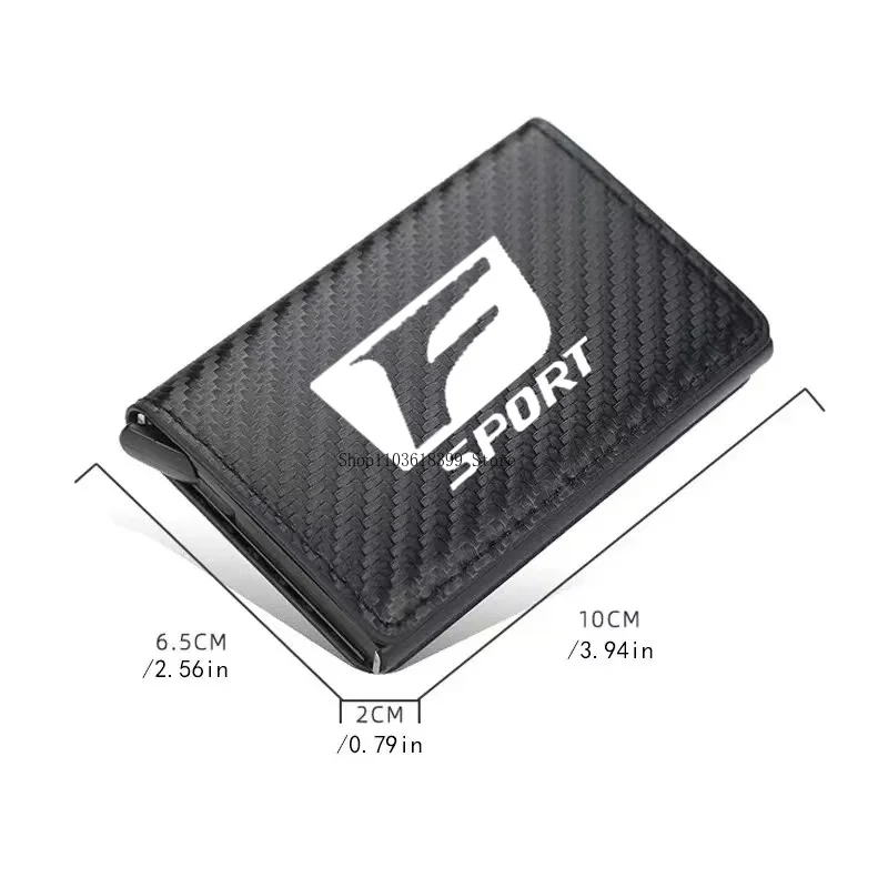 Carbon Fiber Credit Card Holder Wallets Men Rfid Black Magic Trifold Leather For For Lexus Fsport Ct200h UX250h NX300h RX350 NX