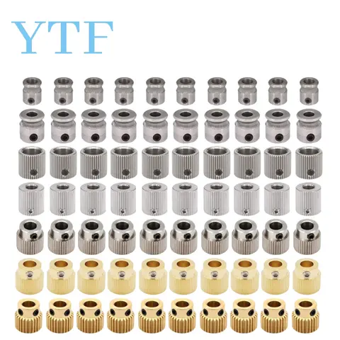 1-100PCS MK7 MK8 Extruder Drive Gear Bore 26/36/40 teeth 5/8mm 1.75/3.0mm Teeth Brass Stainless Steel Drive 3D Printers Partr