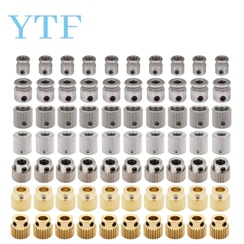 Imagen 1 del producto 1-100 Uds MK7 MK8 extrusora engranaje impulsor diámetro 26/36/40 dientes 5/8mm 1,75/3,0mm dientes latón acero inoxidable unidad impresoras 3D Partr