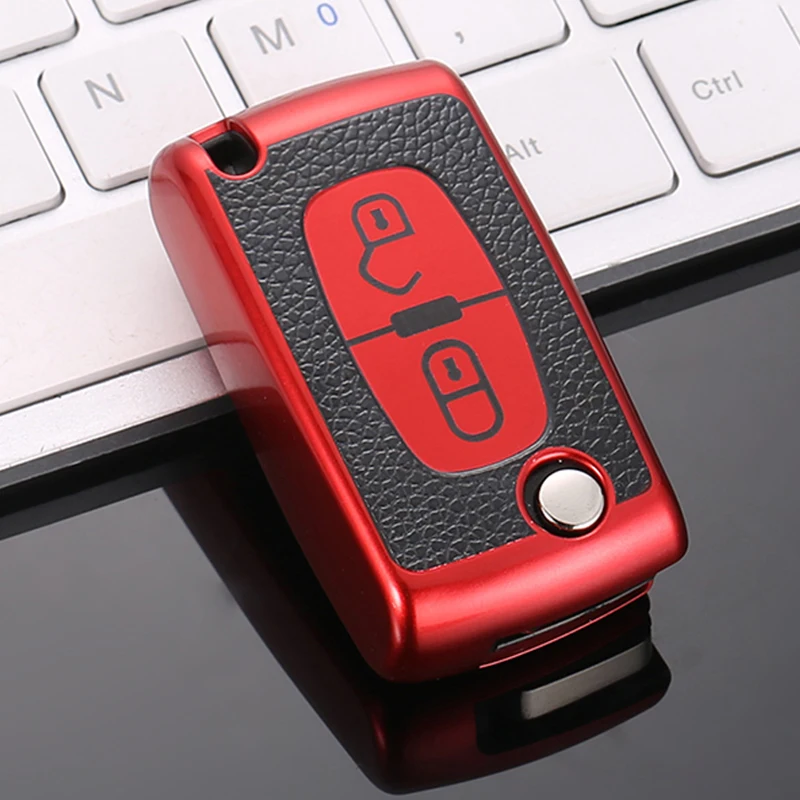 2/3 Buttons Car Key Case Cover Shell Fob Keychain For Citroen Xsara C5 C6 C8 For Peugeot 107 207 307 308 407 607 3008 5008