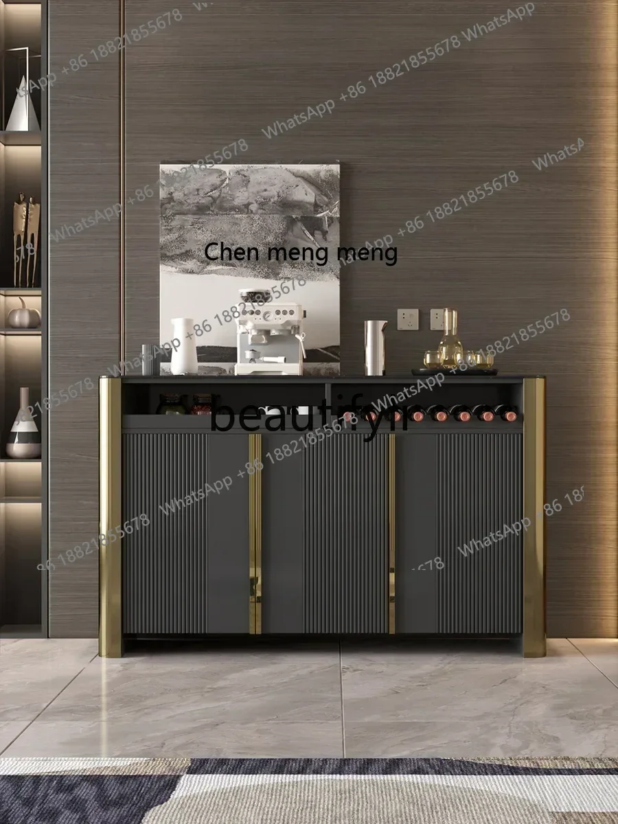 

M178 A Light luxury dining side cabinet Modern simple wine cabinet Restaurant locker Rock slab paint surface