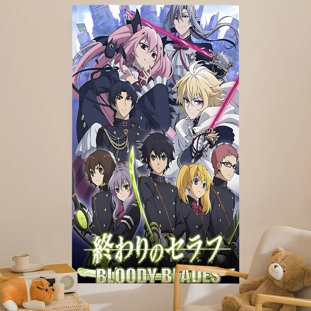 Seraph Of The End Cartoon Tapestry Art Science Fiction Room Home Decor Wall Hanging Home Decor