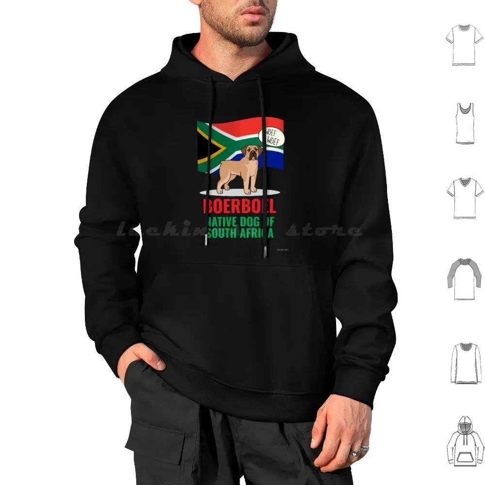 Boerboel Dog Barking South Africa Flag Hoodies Long Sleeve Boerboel South African Flag Dog Lover Dog Bark Boerboel Dog