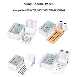 Mini Printer Thermal Paper Sticker For Phomemo/Memoking M02/T02/M04AS/M04S Mini Printer for Journal Photo Text Notes 53mm