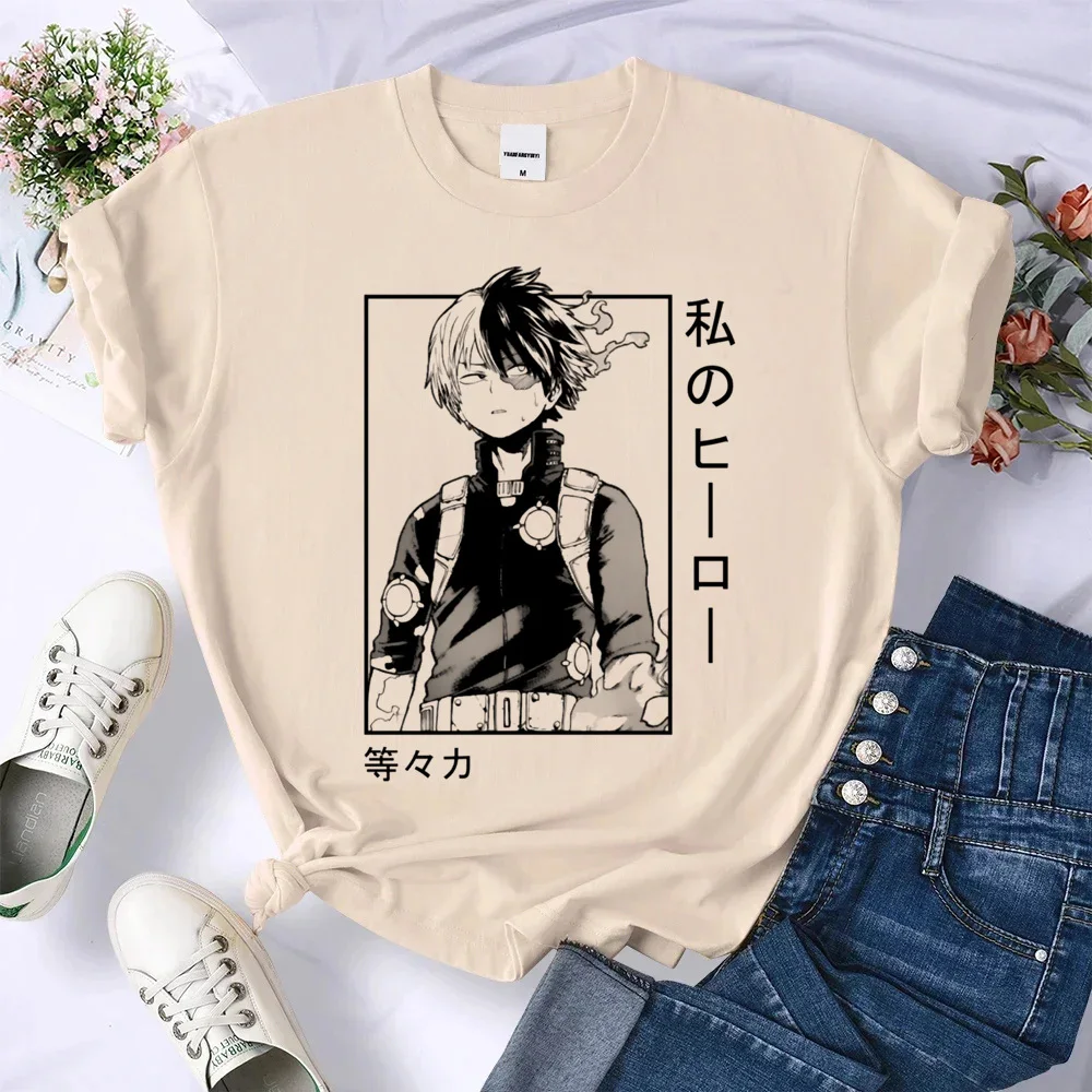 Deku Bakugou Katsuki Todoroki Anime t-shirts women active wear printed design blend tshirt girl y2k 2000s comic clothes