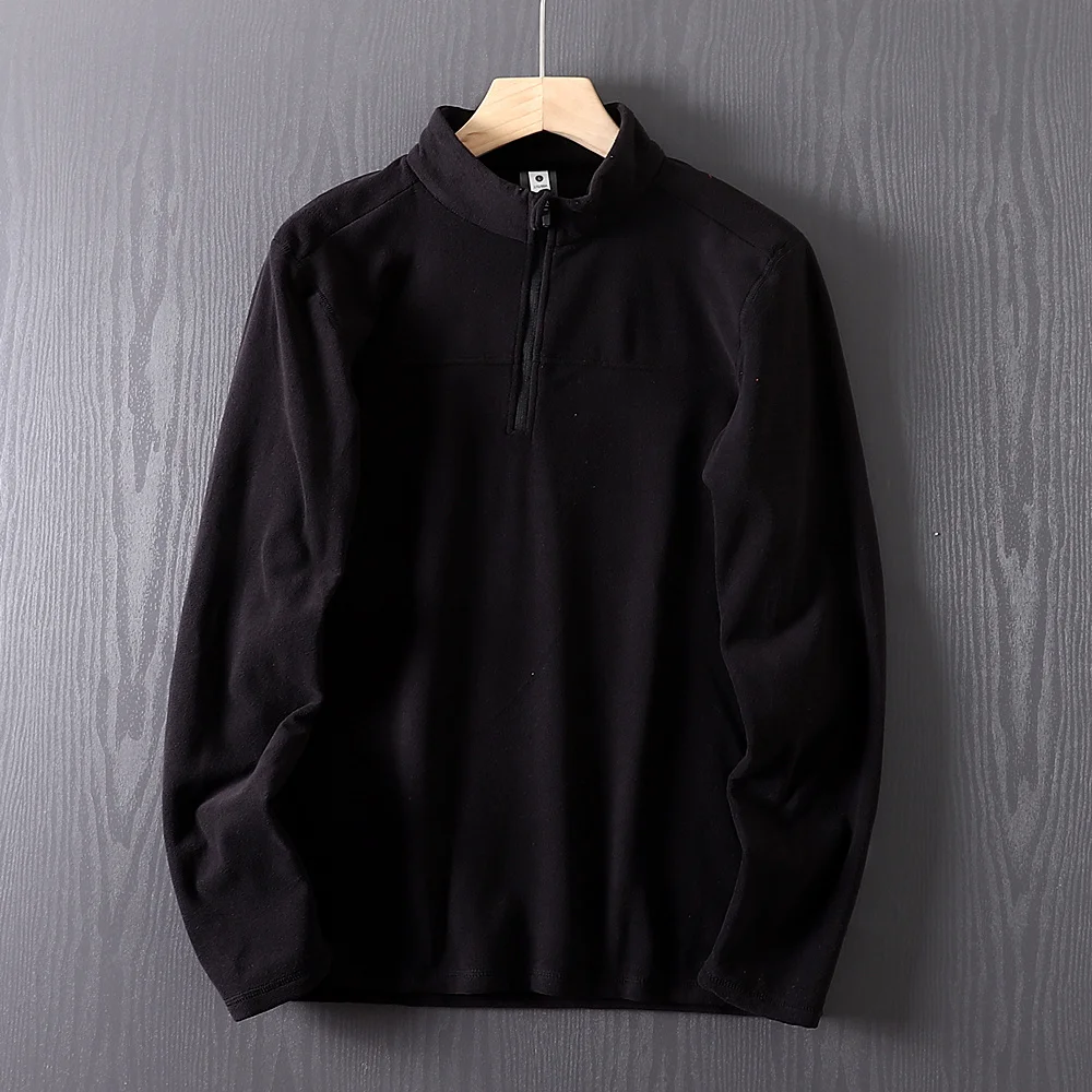 الخريف الشتاء PC سريعة الدافئة الصوف نصف سستة فضفاضة المناسب البلوز طويلة الأكمام أعلى الدافئة هوديي في الهواء الطلق الرحلات التزلج البلوزات #5