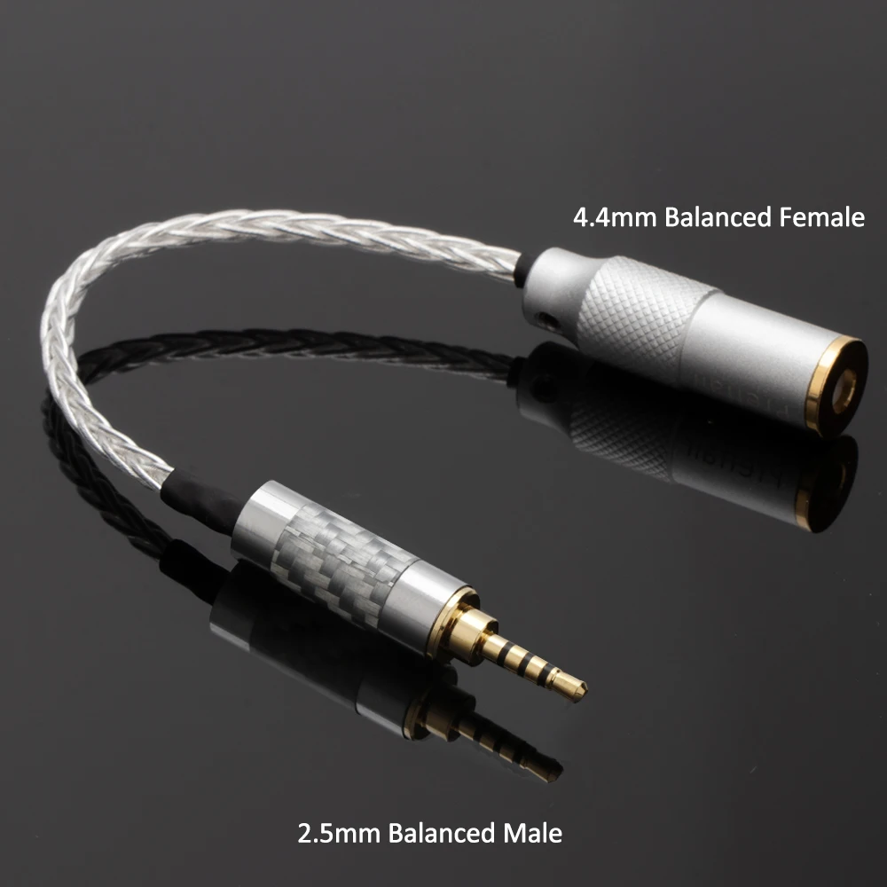 HiFi 6,5mm 4,4mm 3,5mm 2,5mm Adapterkabel für Gitarre Kopfhörerverstärker zu Lautsprecher Audio-Adapterkabel 7N OCC Versilbertes Kabel – Detail 7