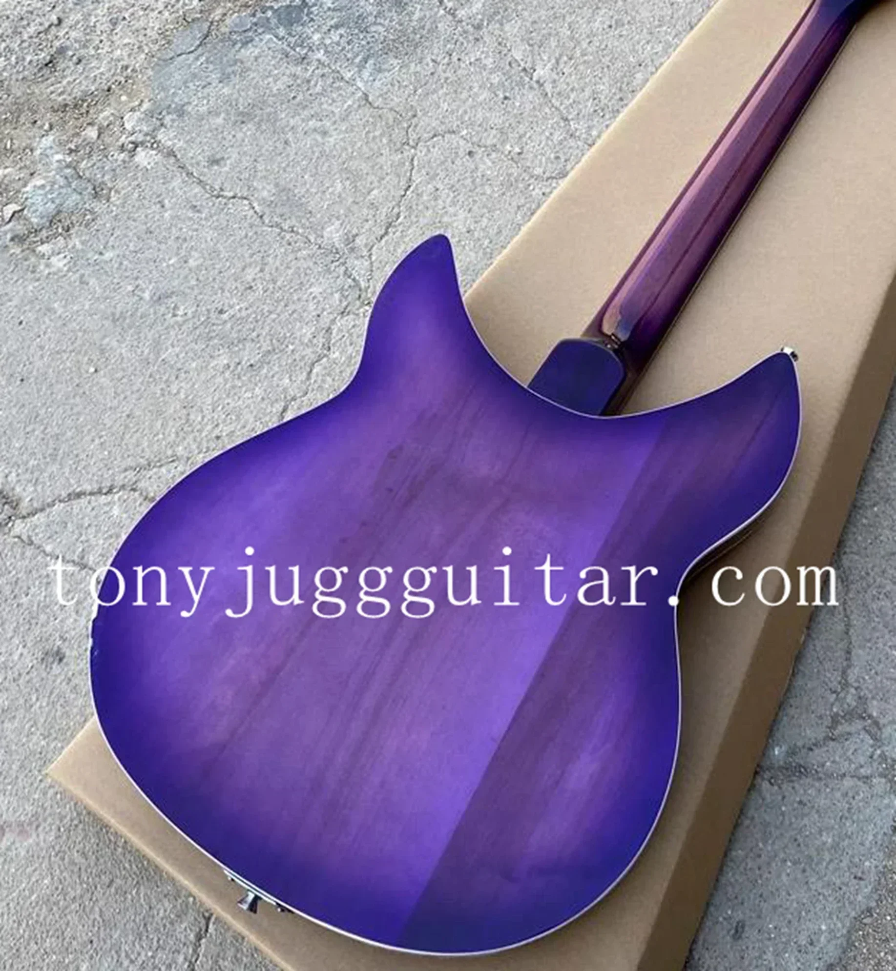 Custom Shop 330 360 Electric Guitar, Purple Burst Color 6 String Semi Hollow body Electric Guitar, Tailpiece Bridge,