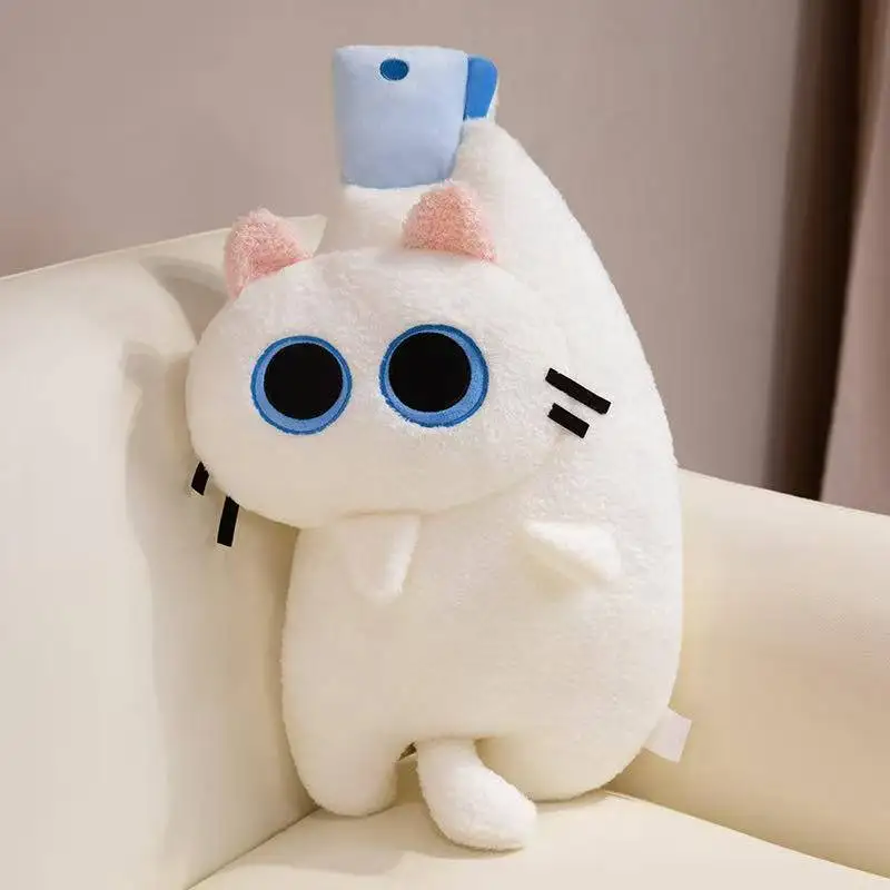 أحدث وسادة قطط مضحكة لتجفيف الشمس كاواي محشوة من القطيفة دمية الرسوم المتحركة أنيمي تمنح الأطفال هدايا العيد لعيد الميلاد