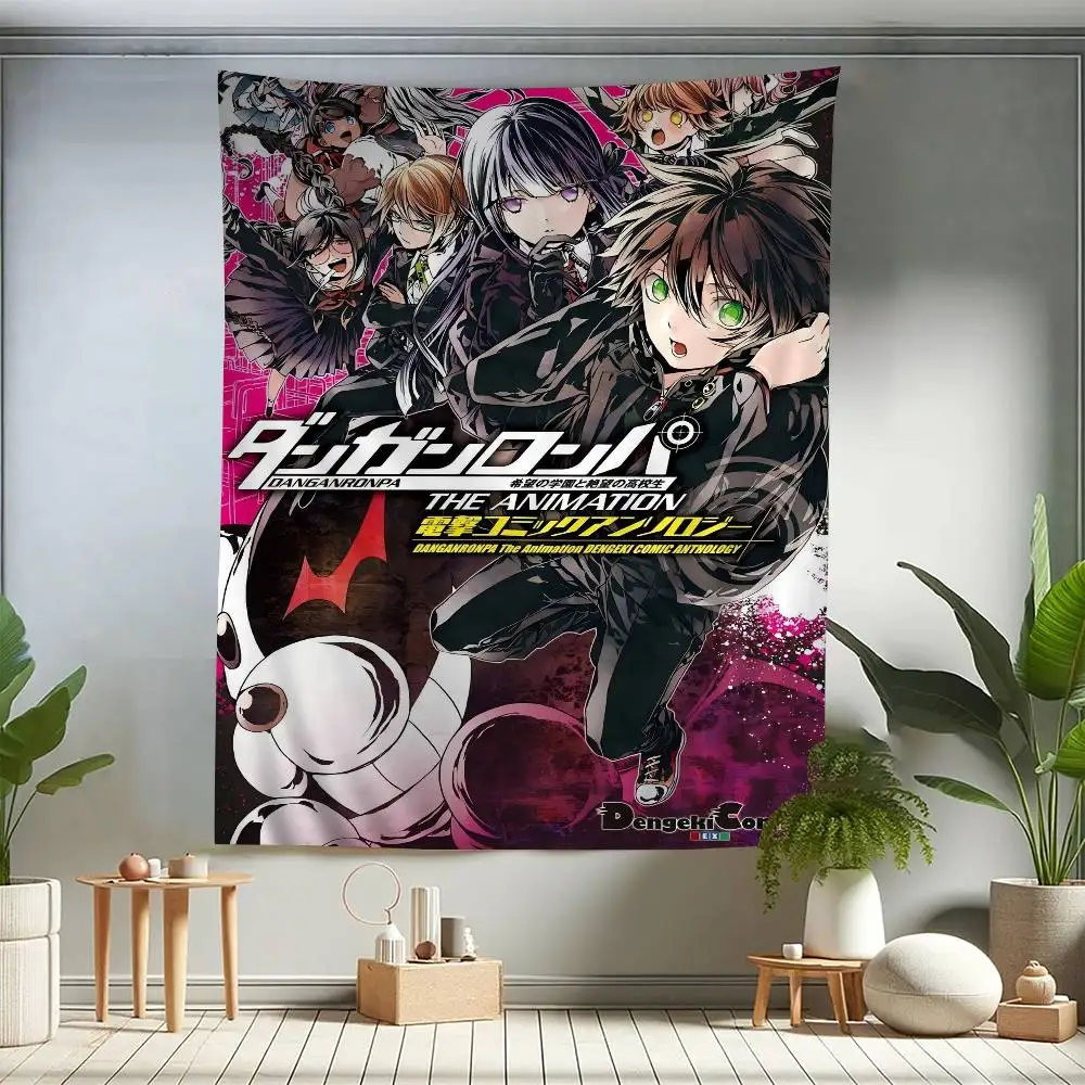 Anime Spiel Danganronpa Diagramm Wandteppich Kunst Science Fiction Zimmer Home Decor Günstige Hippie Wandbehang