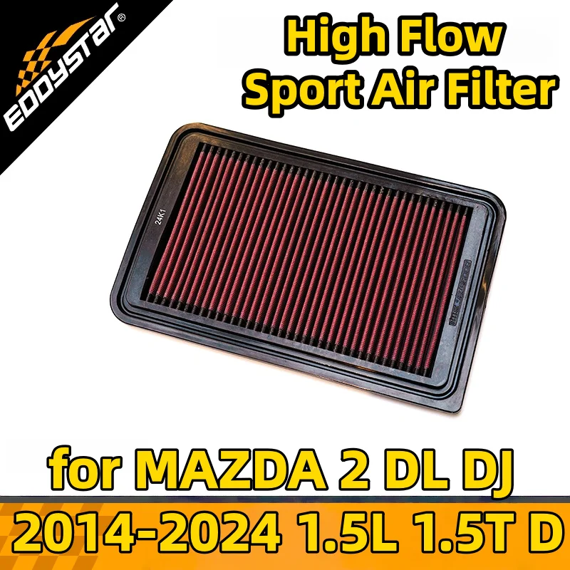 

Спортивный воздушный фильтр с высоким расходом для MAZDA 2 DL DJ 2014-2024 1,5 л Hybrid/e-SKYACTIV 1,5 т D моющиеся гоночные впускные фильтры