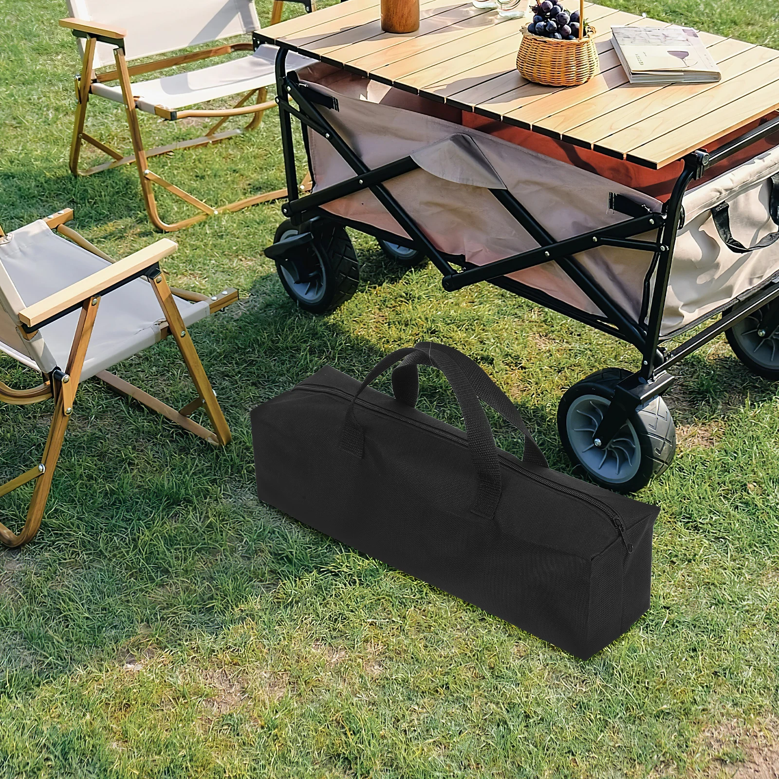 

1pc Outdoor Grill Storage Bag Durable Oxford Portable Barbecue Tool Sets For Storage Camping Picnic Bbq Tools Container