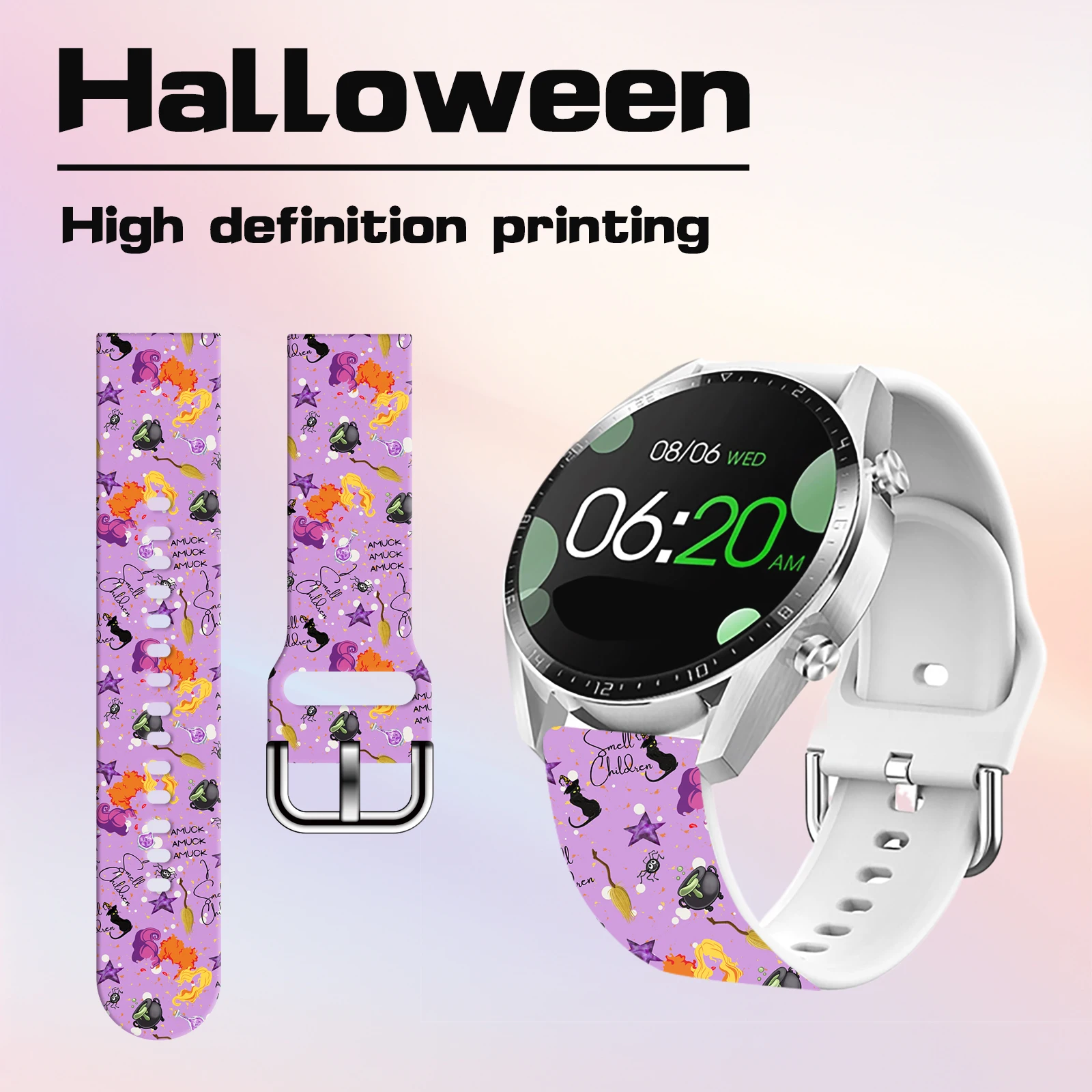 20 مللي متر 22 مللي متر سلسلة الهالوين حزام لساعة سامسونج جالاكسي 7/6/5 44 مللي متر الفرقة استبدال سوار لساعة Xiaomi هواوي Amazfit