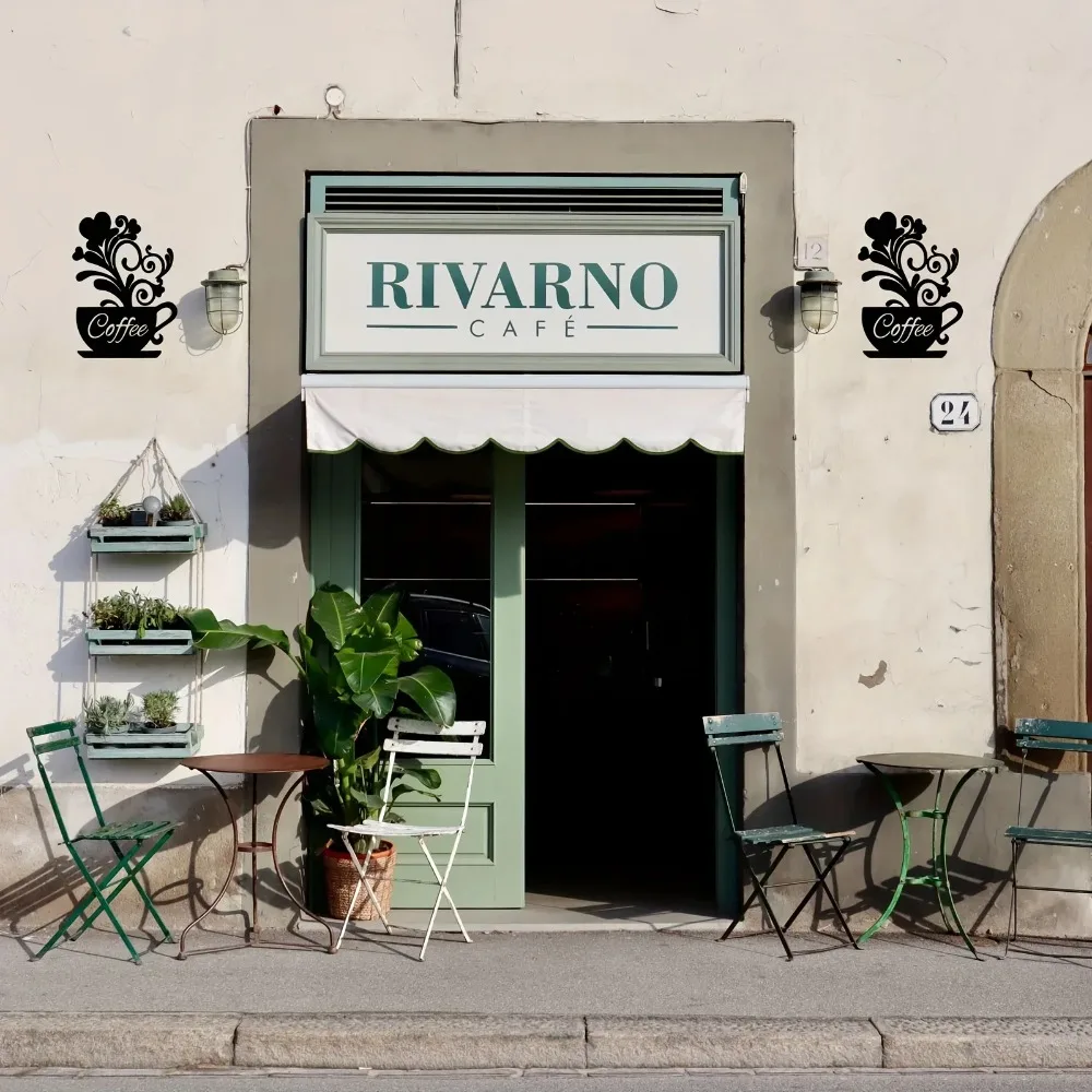 Metal Coffee Cup Wall Art Sculpture, Cafe Themed Decor Sign, Vintage Bar Metal Sign