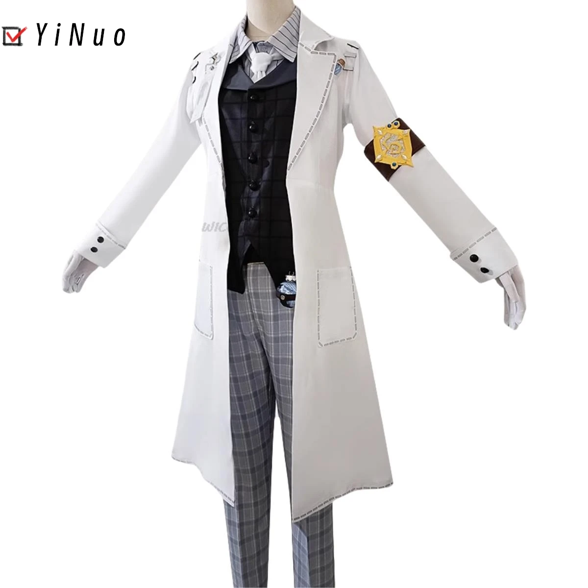 الهوية الخامس أنيمي لعبة ايسوب كارل تأثيري حلي المحنط الذكرى الخامس الحد شعر مستعار الأبيض التكلفة موحدة رجل امرأة حفلة البدلة