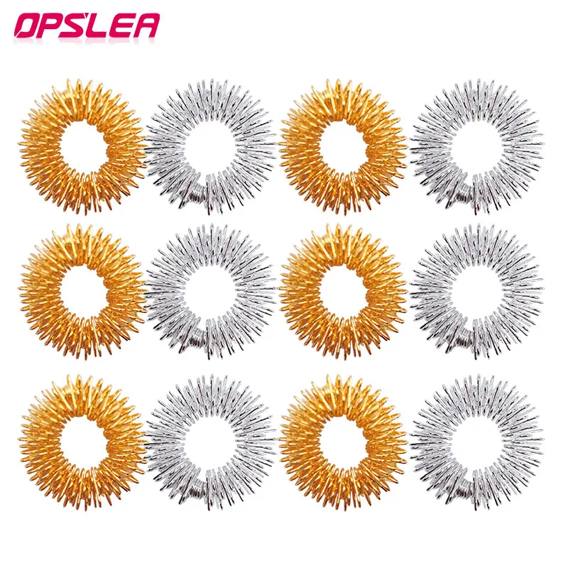 100pcs Acupressure Rings Spiky Sensory Finger Massage Ring Stress Reducer Relief Fidget Toy Promote Blood Circulation Massager