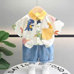 Children Boys Casual dinosaur Shirt Shorts 2Pcs/Sets New Summer Baby Clothes Suit Toddler Costume Infant Outfits Kids Tracksuits