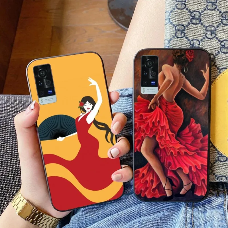 Spain Flamenco Dancer Phone Case for VIVO Y95 Y93 Y31 Y20 V19 V17 V15 Pro X60 NEX Black Soft Cover Funda Shell