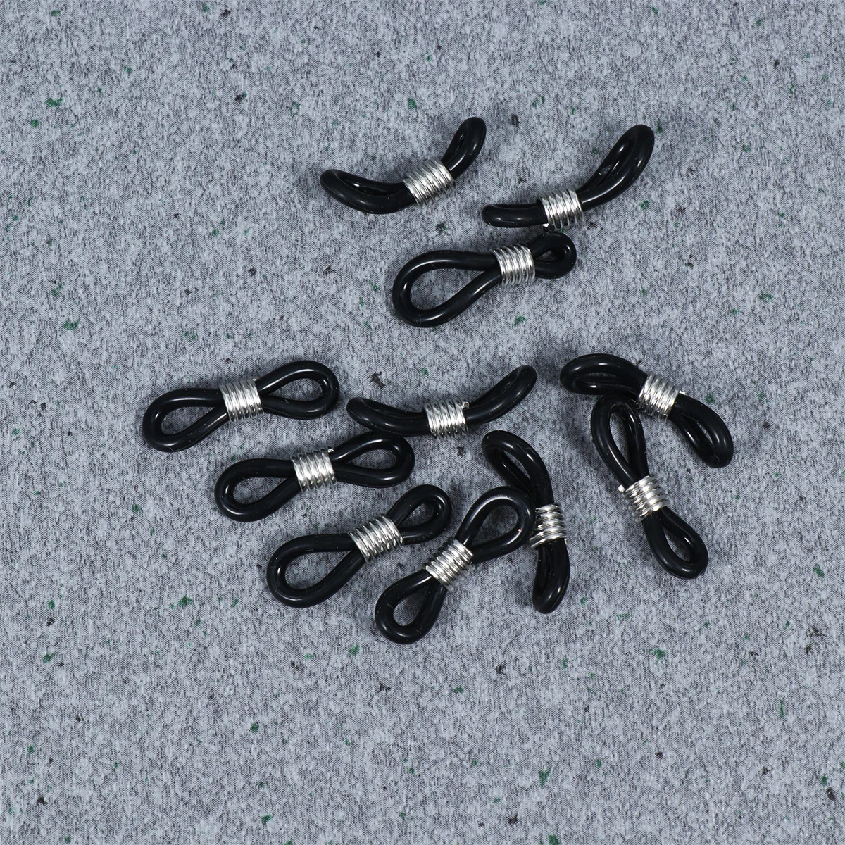 

100pcs Silicone Eyeglass Chain Fixing Ring Adjustable Non-Slip Holder For Glasses Leg Diy Jewelry Craft Accessory Black