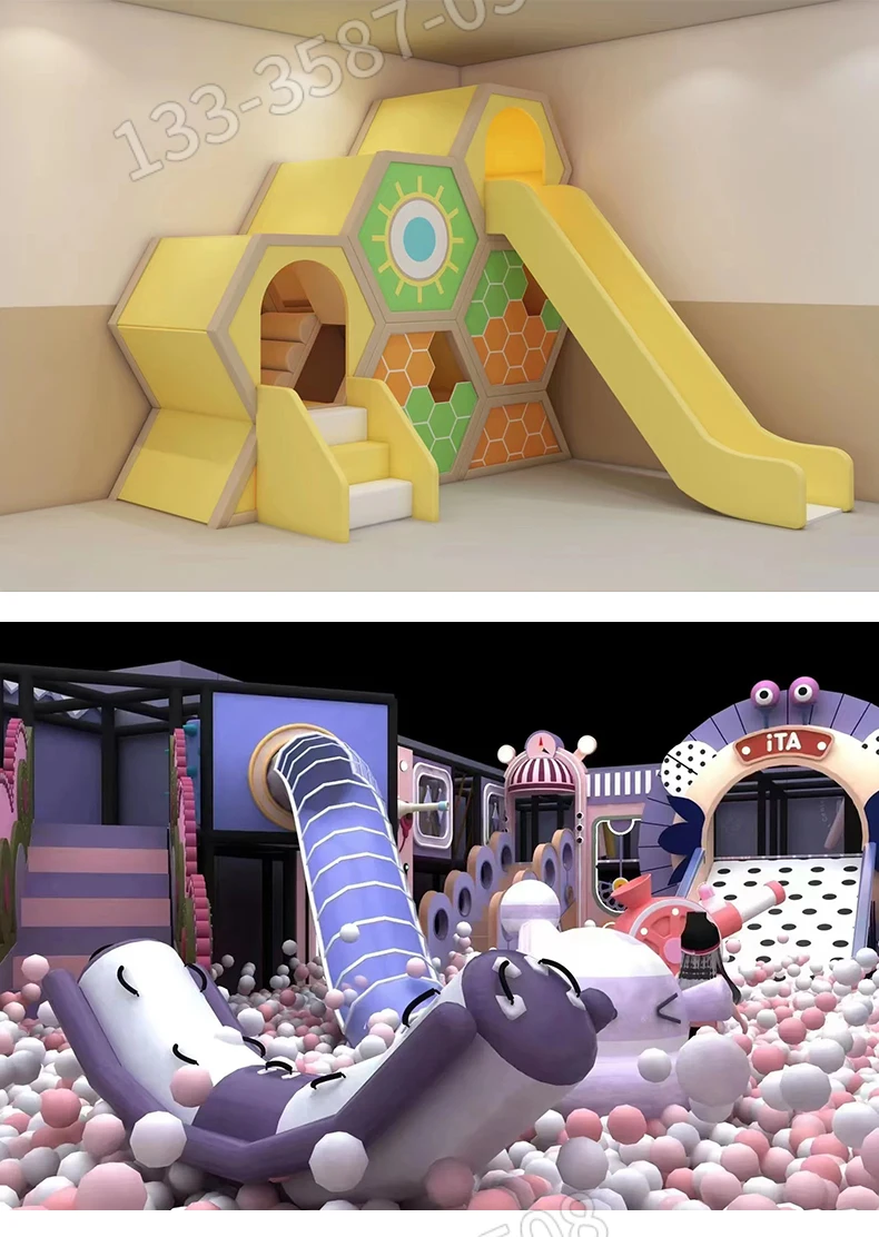 Naughty Fort Paradise para niños, equipo de parque infantil grande y pequeño, tobogán de jardín de infantes para educación temprana en interiores, trampolín Facil