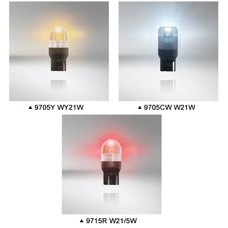 Ulepszenie osramu LED T20 W21W WY21W W21/5W włączony kierunkowskaz 7440 7443 LEDriving SL z wyprzedzeniem LED samochód światło cofania żarówki