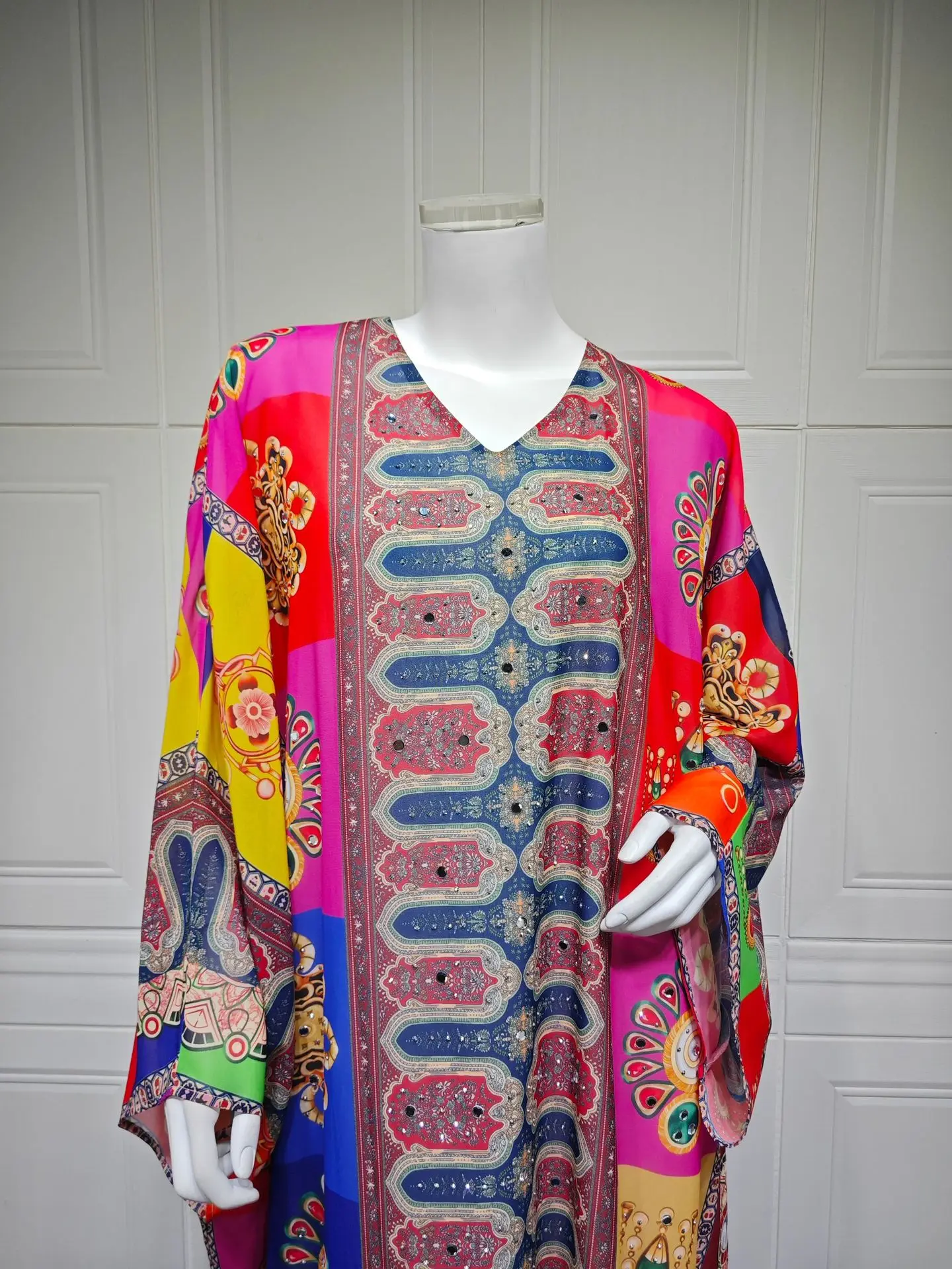 

Eid Women Dress Abaya Print Diamond Caftan Muslim Vestidos Largos Party Long Dresses Robe Jalabiya Ramadan Morocco Dubai Kaftan