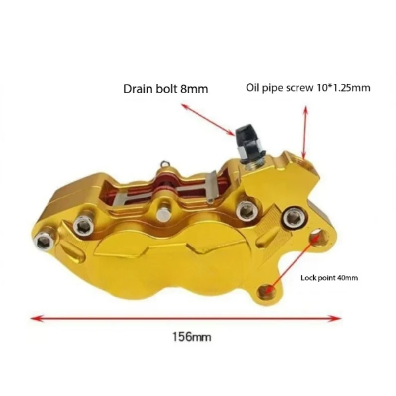4-Piston Hydraulic Disc Brake Caliper , E-Bike Brake Caliper Assembly