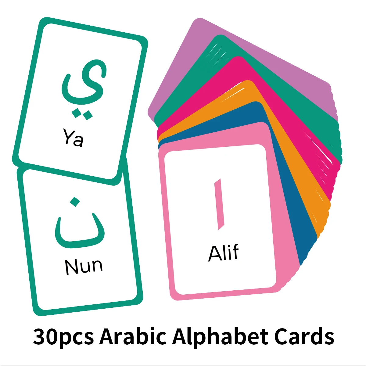 アラビア語の初心者に適したアラビア語アルファベットカード 30 枚、早期教育インタラクティブライティング追跡練習学習ツール