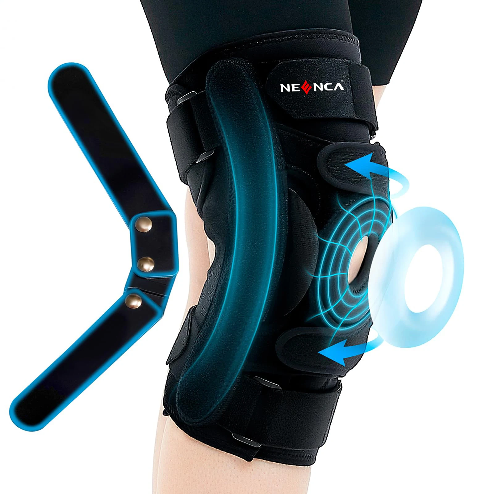 

Hinged Knee Brace with Side Stabilizers Three-section for Men and Women Relieves Arthritis ACL MCL PCL, Meniscus Tear