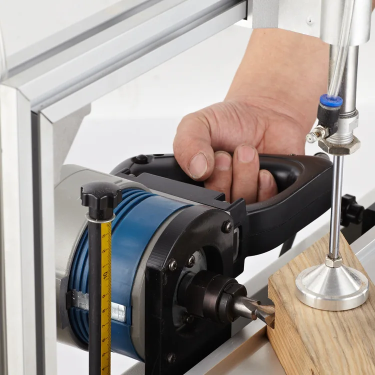 Máquina de entalhe de língua, armário de vinho, móveis, grande peça de perfuração, ângulo, máquina de emenda para carpintaria