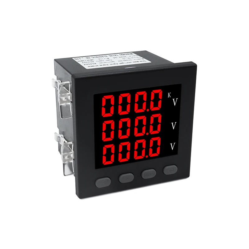 Three Phase/Single-Phase LED Voltage Panel Meter AC220V volt (L-N) AC380V 96*96*78mm