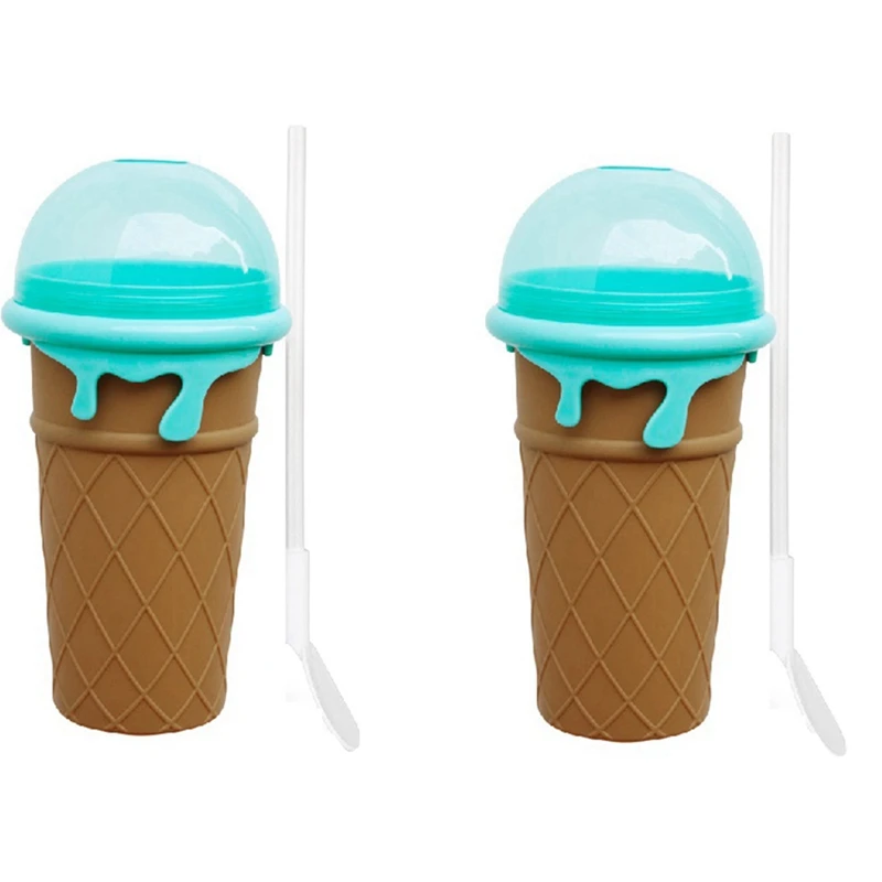 

500Ml Capacity Smoothie Cup Summer Shake Smoothie Cup, DIY Smoothie Cup With Lid And Straw, Quick-Freeze Cup