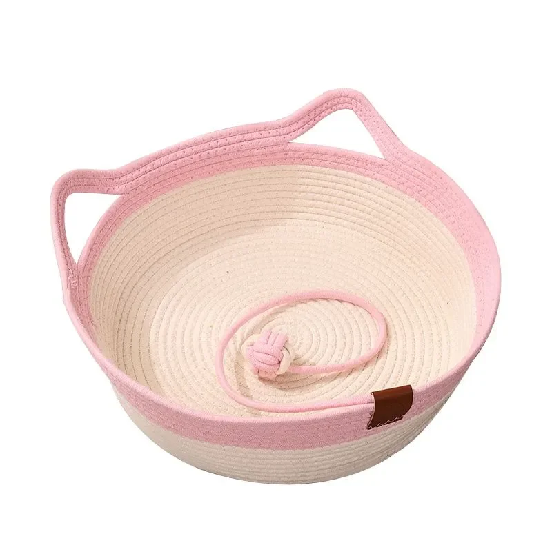Pet Bed, Cotton Rope Woven, For Cats And Dogs, Used As A Pet Bed Pad Or For Placing Toys And Sundries, Etc., Handicrafts