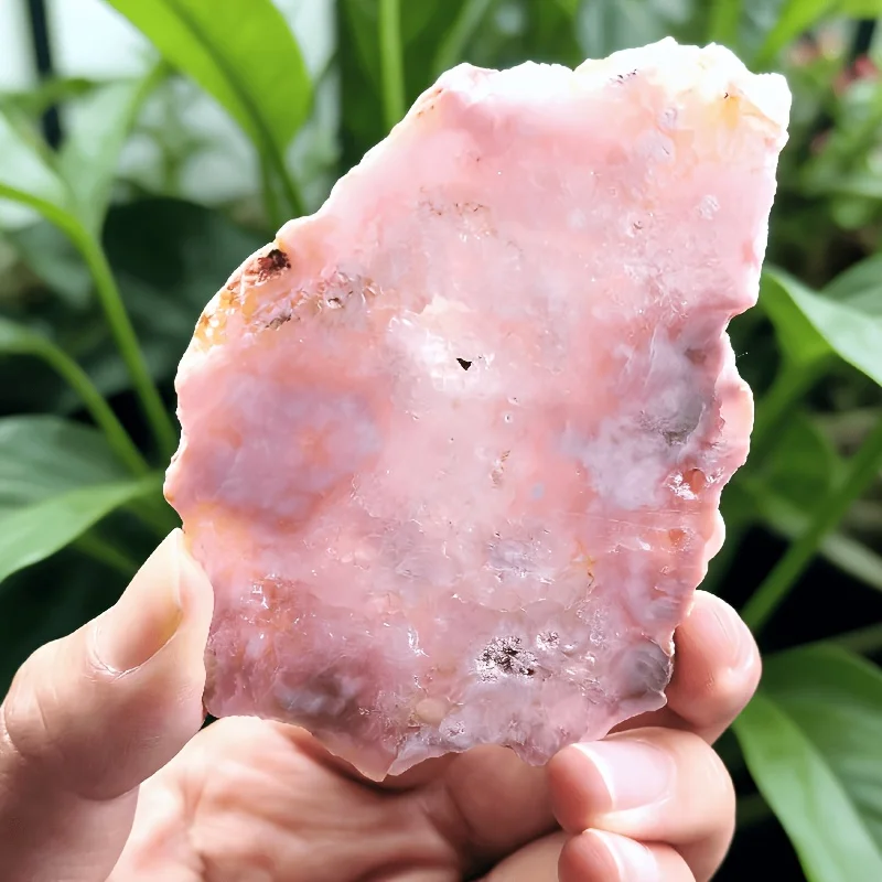 1pc Stunning Natural Pink Flower Agate Slabs Cherry Blossom Slice Unique Mineral Specimen for Home And Office Decoration
