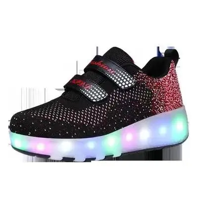 Patines de ruedas con luz Led, zapatillas de patinaje en línea para jóvenes, niños y niñas, zapatos de Parkour deslizantes para adultos