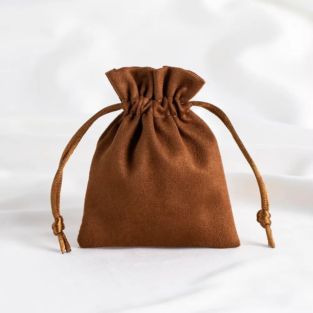 5pcs Premium Flannel Drawstring Pouches for Jewelry Storage