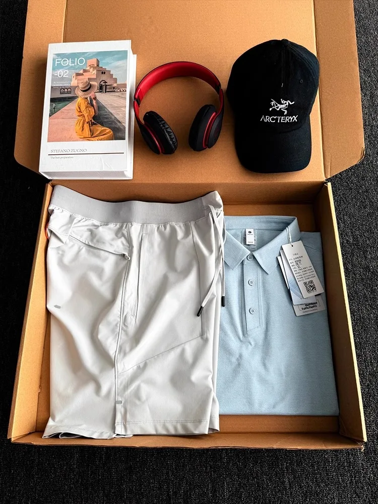 American Sle Qui Dry Fitn ort Sport orts Pria Musim Panas Tipis Es Sutra Bernapas CleanFit Longgar Tabung Lurus Lima orts