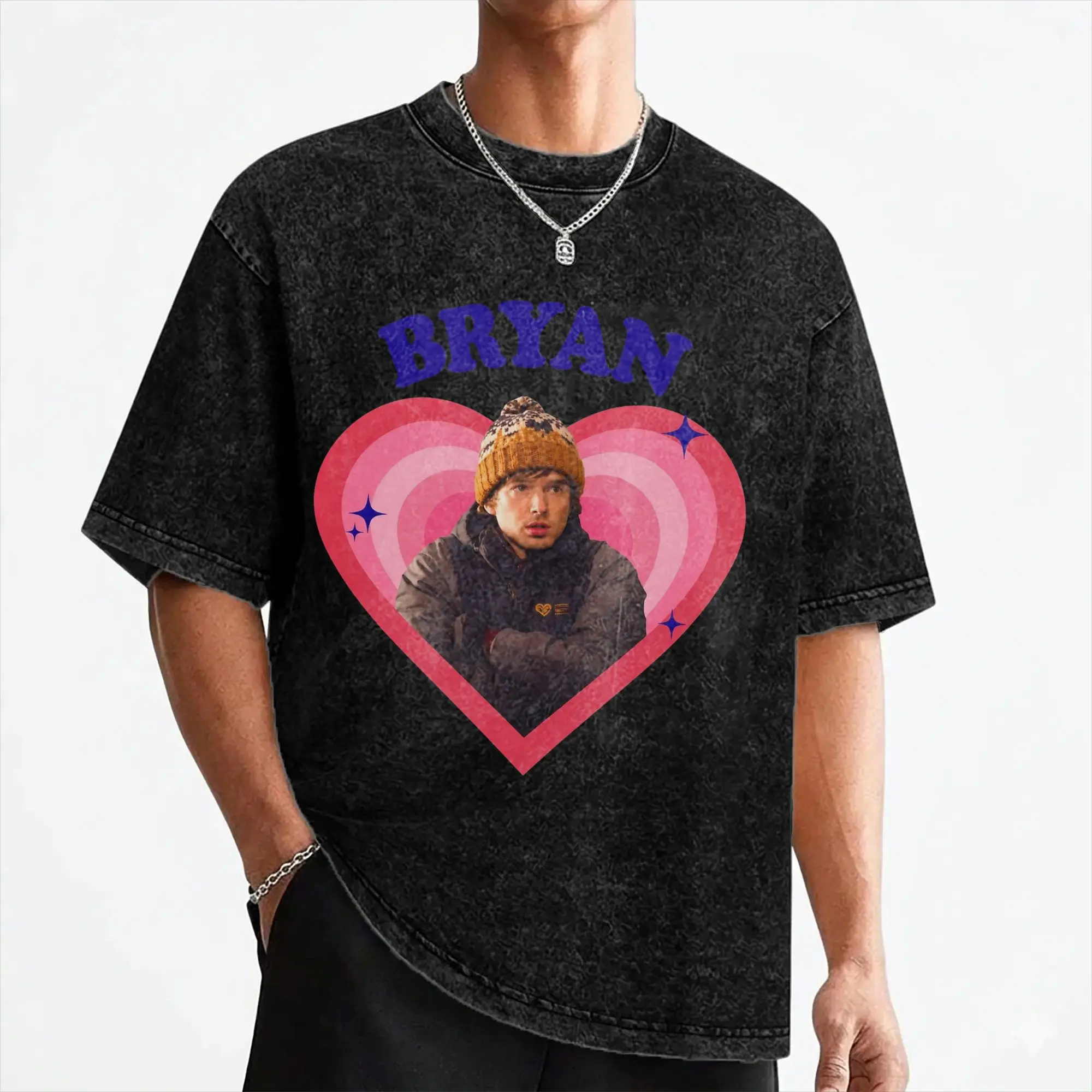 Austin Abrams Bryan  Washed T Shirts Streetwear Retro T-Shirt  Tees Men Women Short Sleeve Street Summer