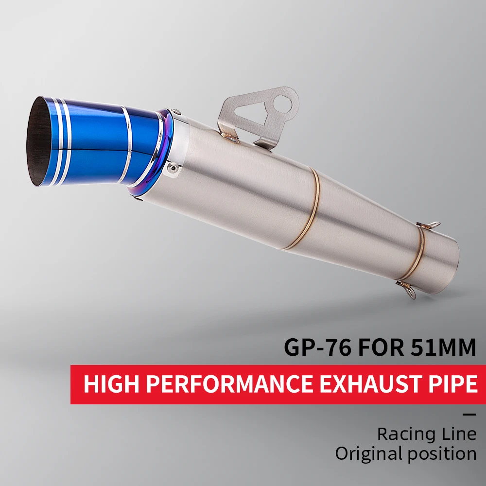 

ER6N Z400 R3 MT07 ZX4RR S1000RR 51 мм универсальная выхлопная труба мотоцикла, выхлопная труба GP-76