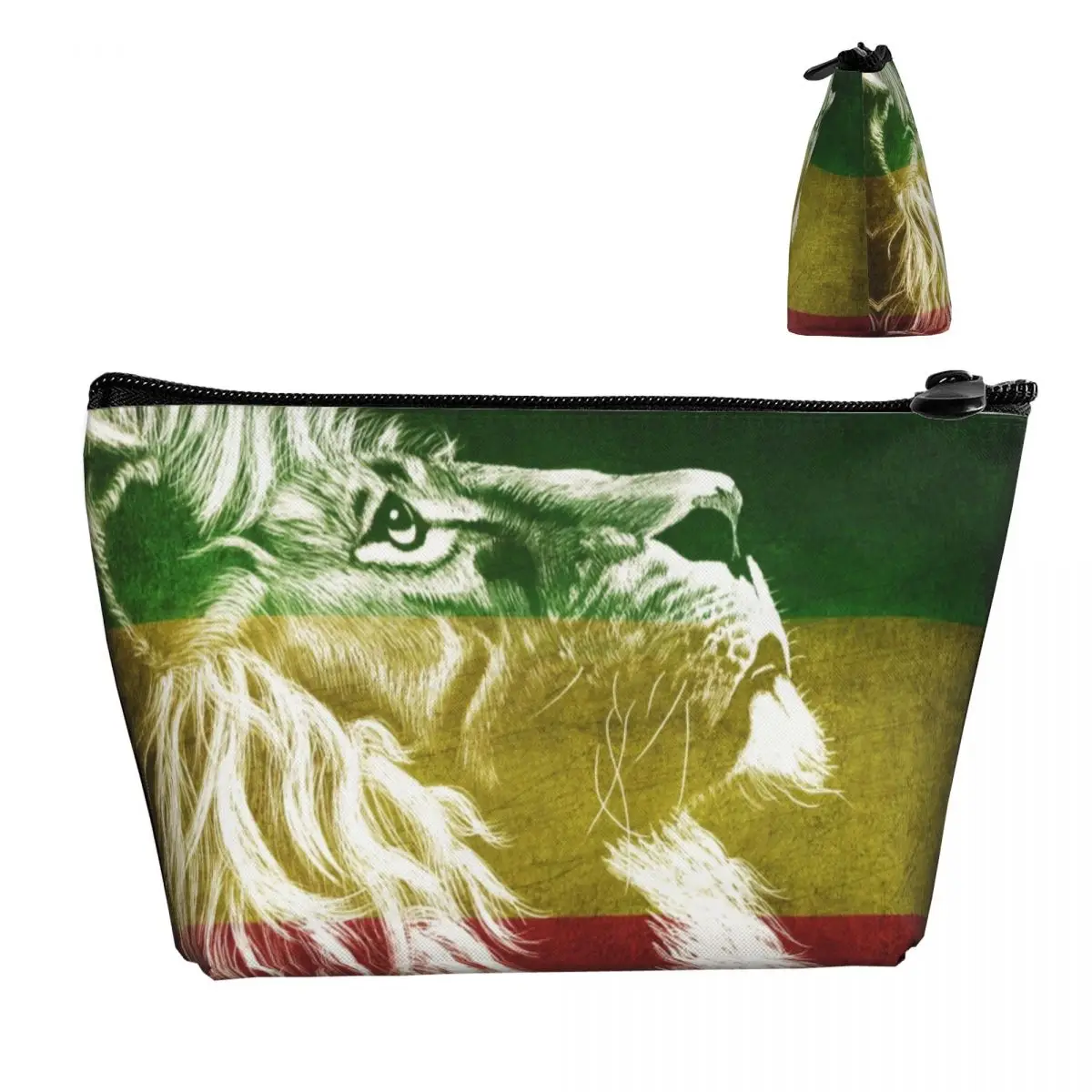 King Of Judah Rastafarian Rasta Lion Travel Toiletry Bag Jamaica Flag Jamaican Proud Makeup Cosmetic Organizer Storage Dopp Kit