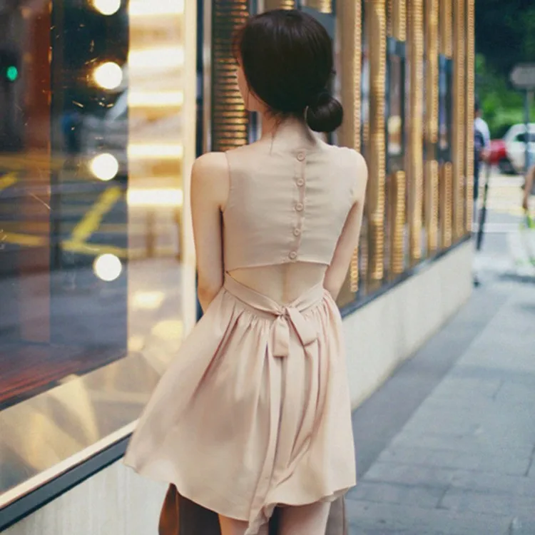 Sweet Summer Cloud Tie Dye Bal Strapl Chiffon Printed Vest Dr Korean Sle Polyester Nylon Cosite Fiber Dr