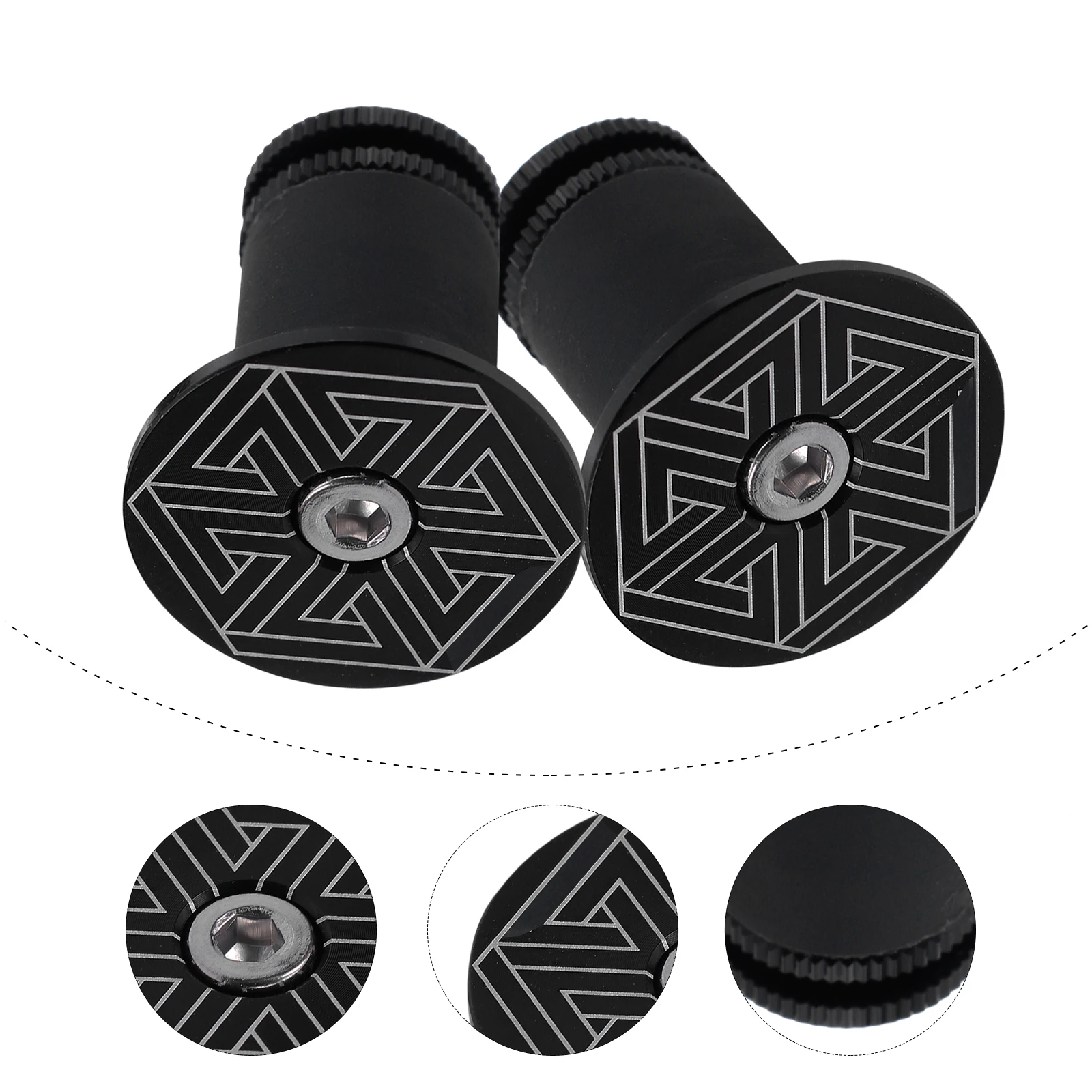 

Ends Aluminum Alloy Handle Cover Racing Bike Handlebar Plugs Bicycle Caps Black Stainless Steel