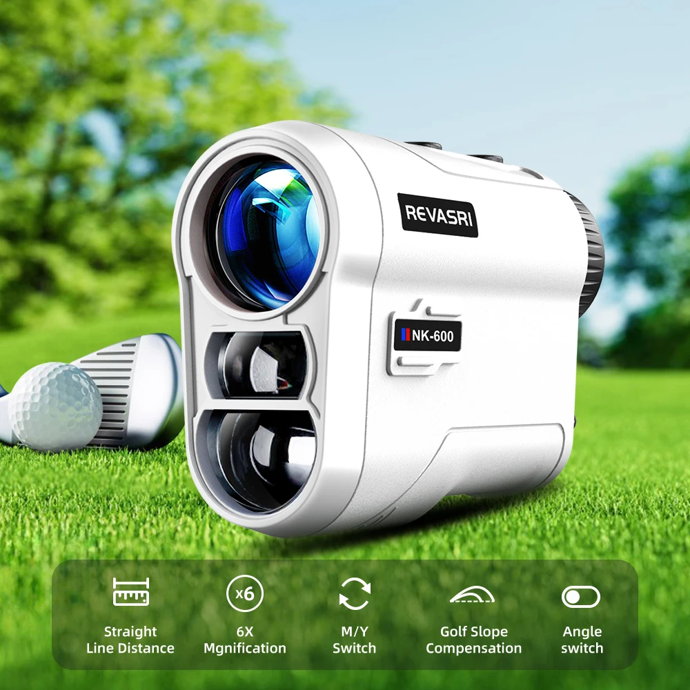 REVASRI Golf Laser Rangefinder Rechargeable 600M 1000M 6X Magnification Monocular Telescope Range Finder for Outdoor Sports